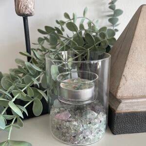 ✨ Amazing Crystal Tea Light Candle - Rainbow Fluorite